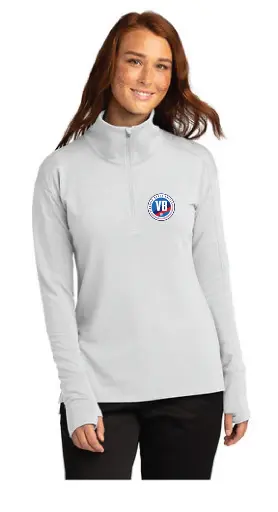 Ladies Sport-Wick Flex Fleece 1/4-Zip / White / VB United 
