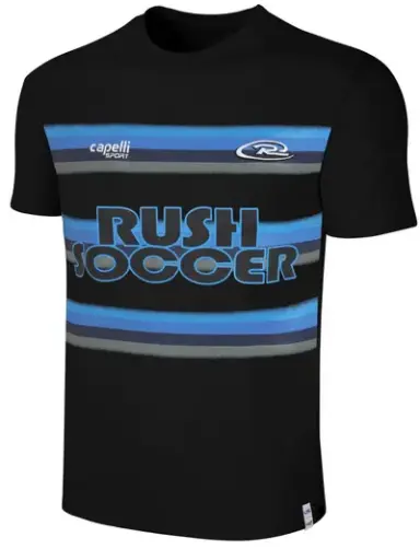 Virginia Rush Soccer Basic T-Shirt -- Black Promo Blue Light Grey 